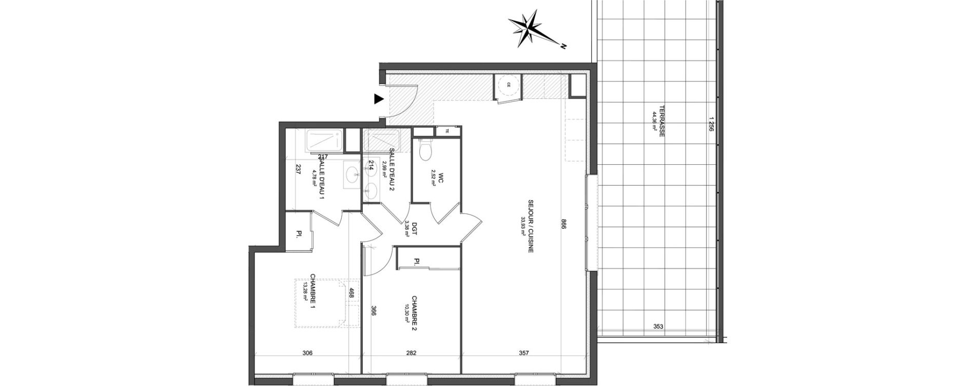 Appartement T3 de 71,18 m2 &agrave; Cogolin Centre