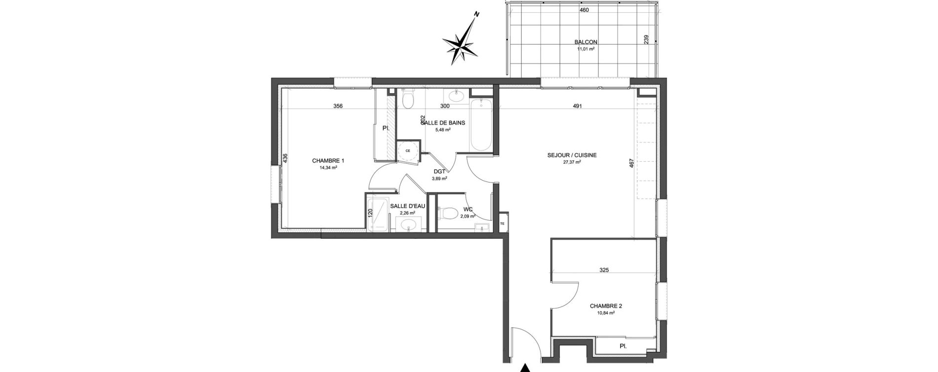 Appartement T3 de 66,27 m2 &agrave; Cogolin Centre