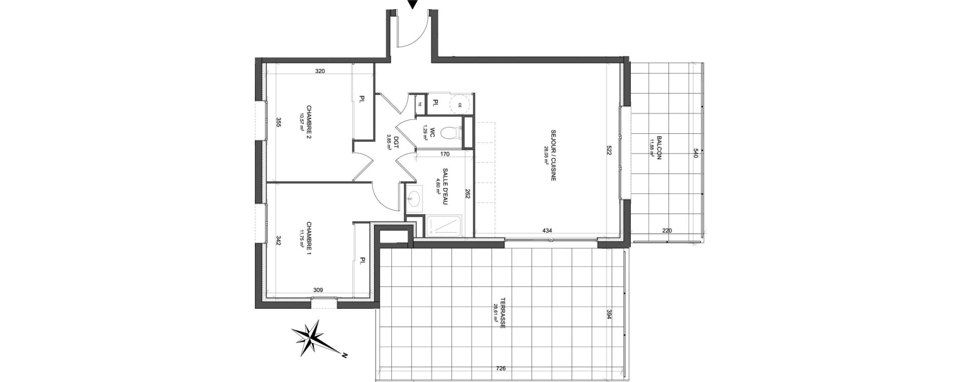 Appartement T3 de 60,11 m2 &agrave; Cogolin Centre