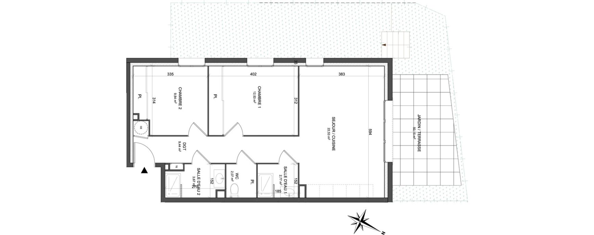 Appartement T3 de 62,85 m2 &agrave; Cogolin Centre