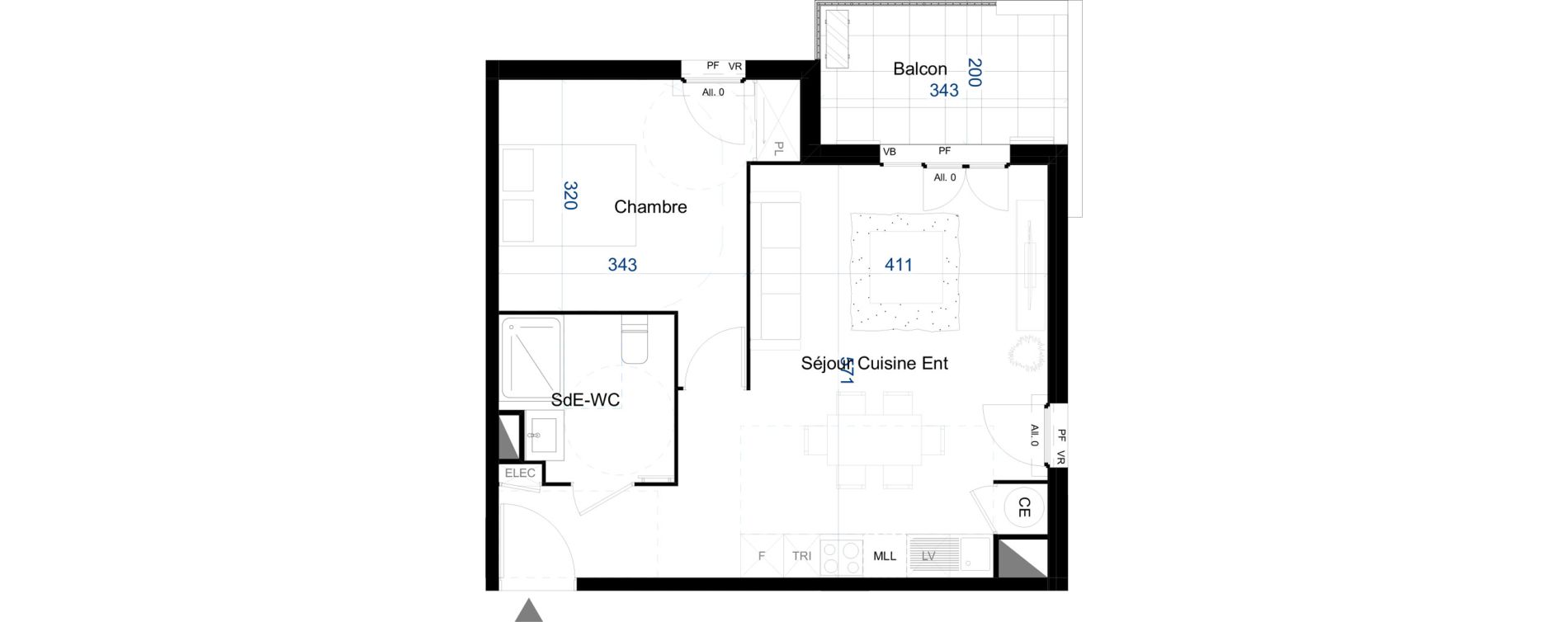 Appartement T2 de 46,78 m2 &agrave; Cogolin Les coustelines