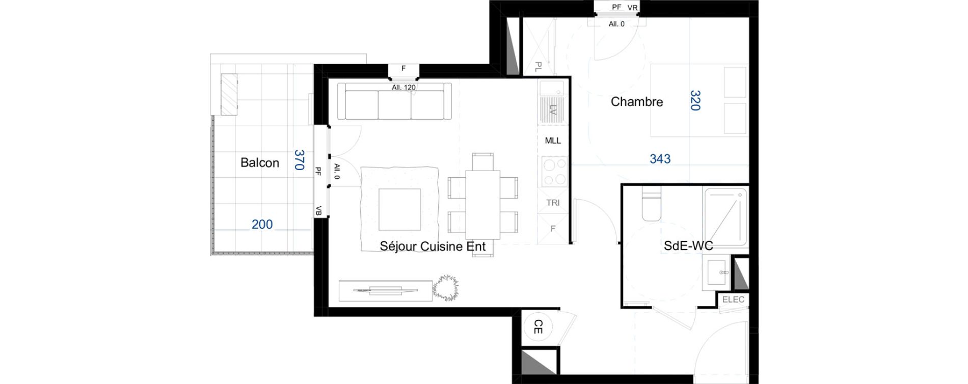 Appartement T2 de 45,18 m2 &agrave; Cogolin Les coustelines