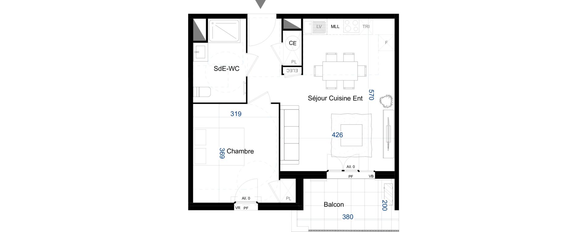 Appartement T2 de 45,48 m2 &agrave; Cogolin Les coustelines