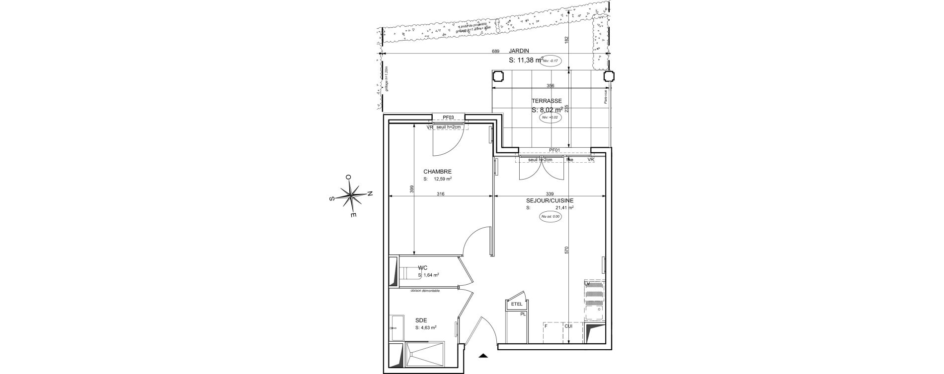 Appartement T2 de 40,27 m2 &agrave; Cogolin Centre