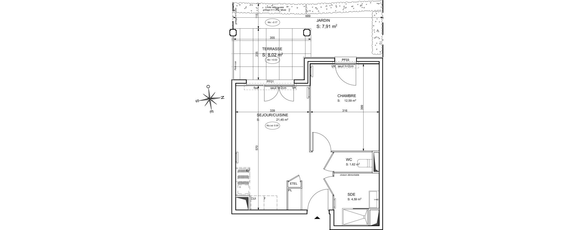 Appartement T2 de 40,25 m2 &agrave; Cogolin Centre
