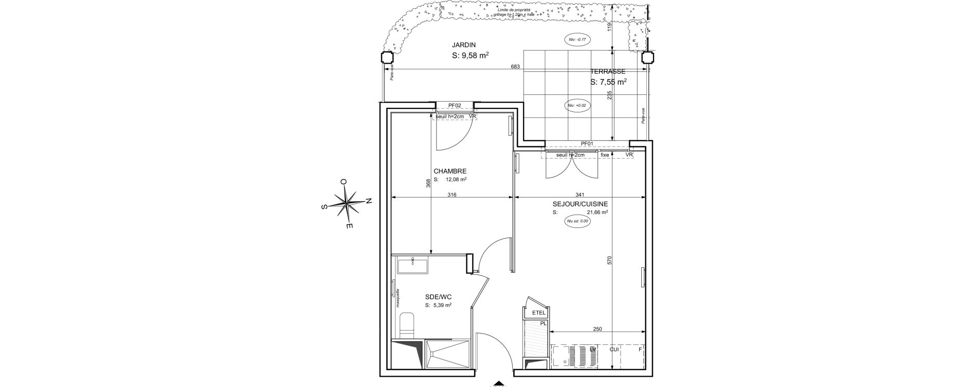 Appartement T2 de 39,13 m2 &agrave; Cogolin Centre