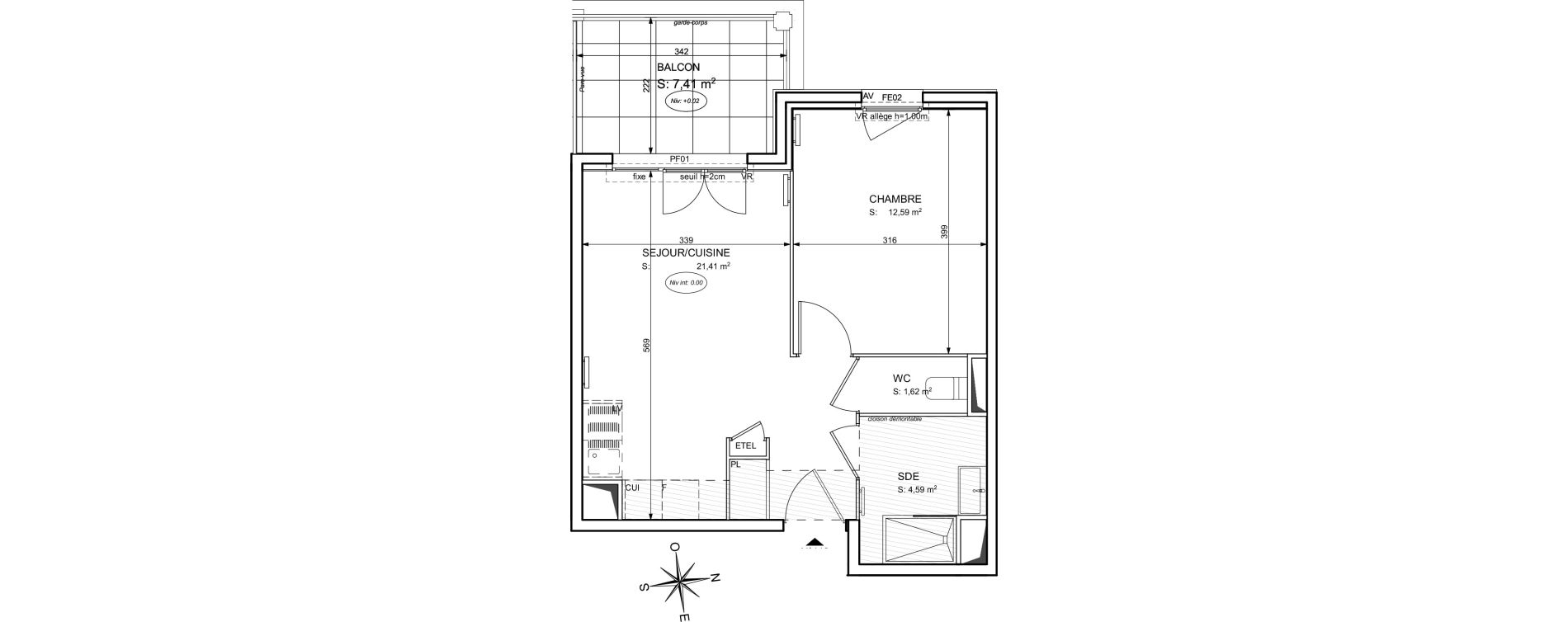 Appartement T2 de 40,25 m2 &agrave; Cogolin Centre