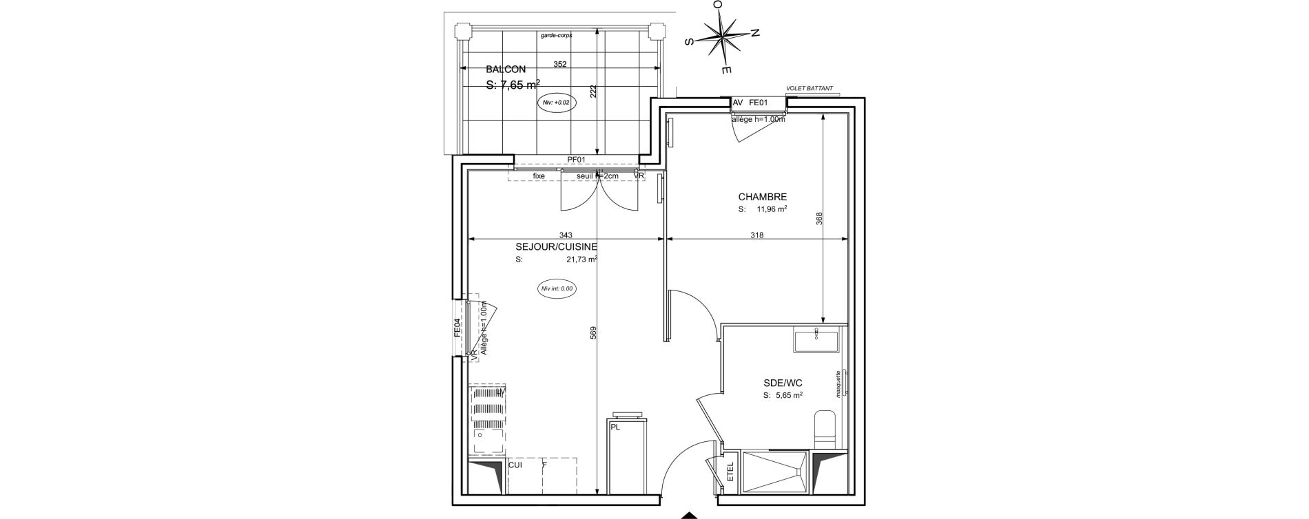 Appartement T2 de 39,34 m2 &agrave; Cogolin Centre