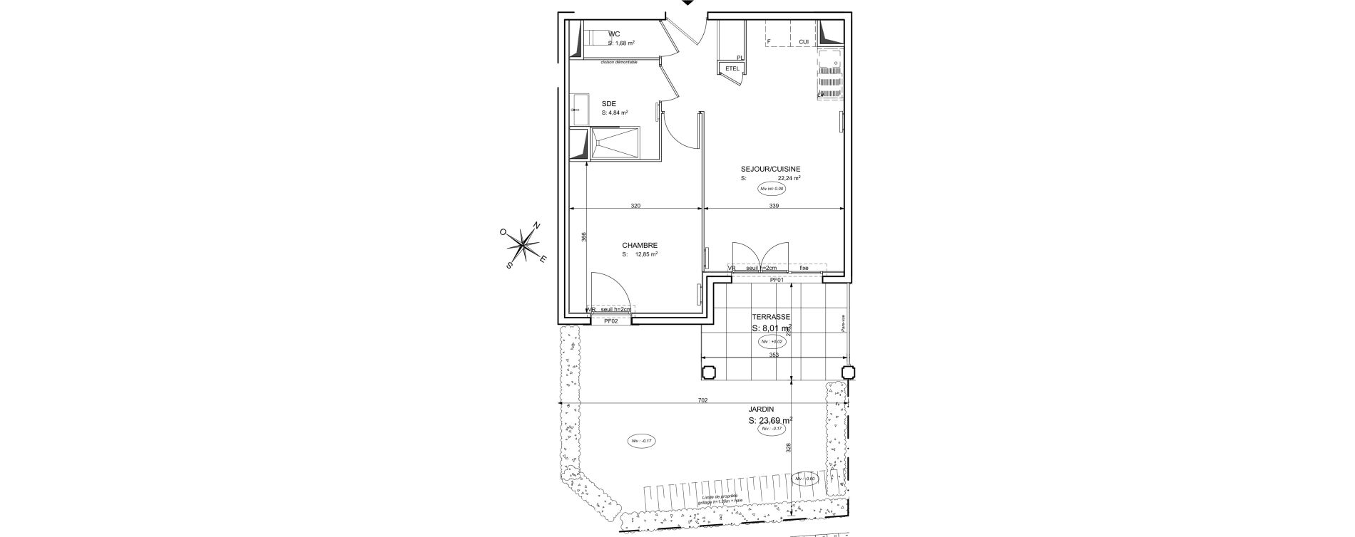 Appartement T2 de 41,61 m2 &agrave; Cogolin Centre