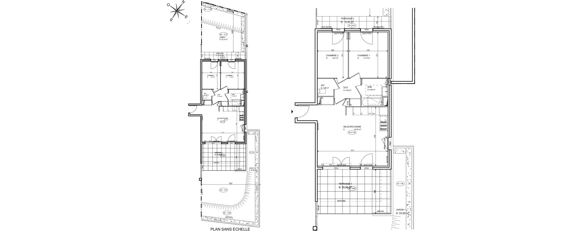 Appartement T3 de 62,05 m2 &agrave; Cogolin Centre