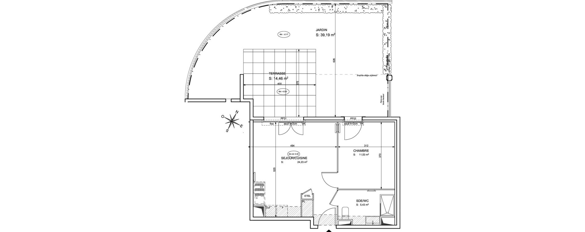 Appartement T2 de 41,19 m2 &agrave; Cogolin Centre