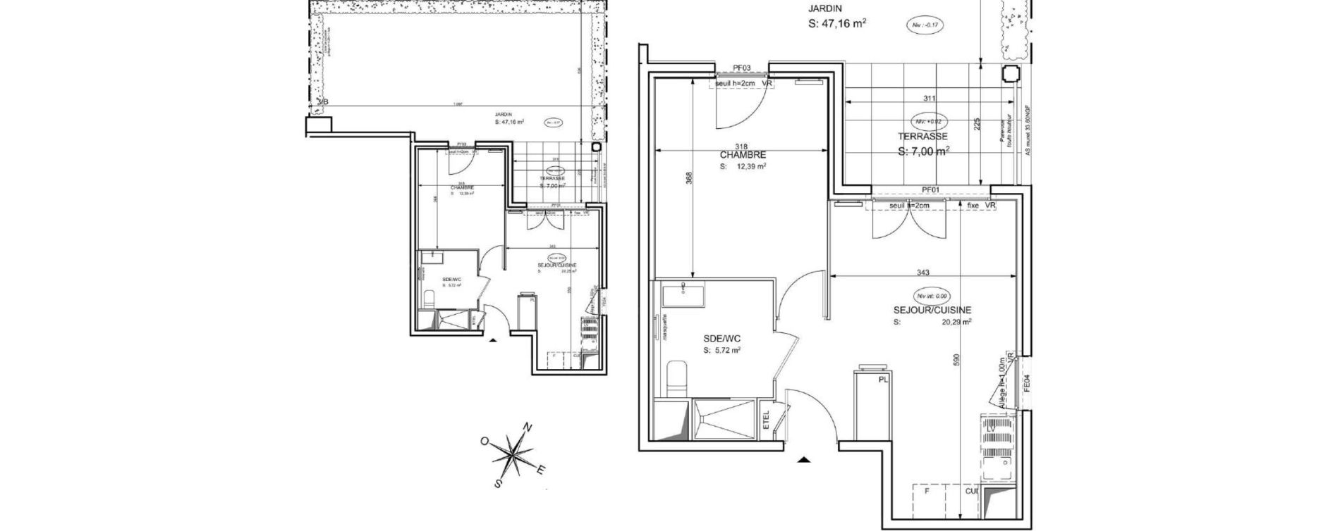 Appartement T2 de 38,40 m2 &agrave; Cogolin Centre
