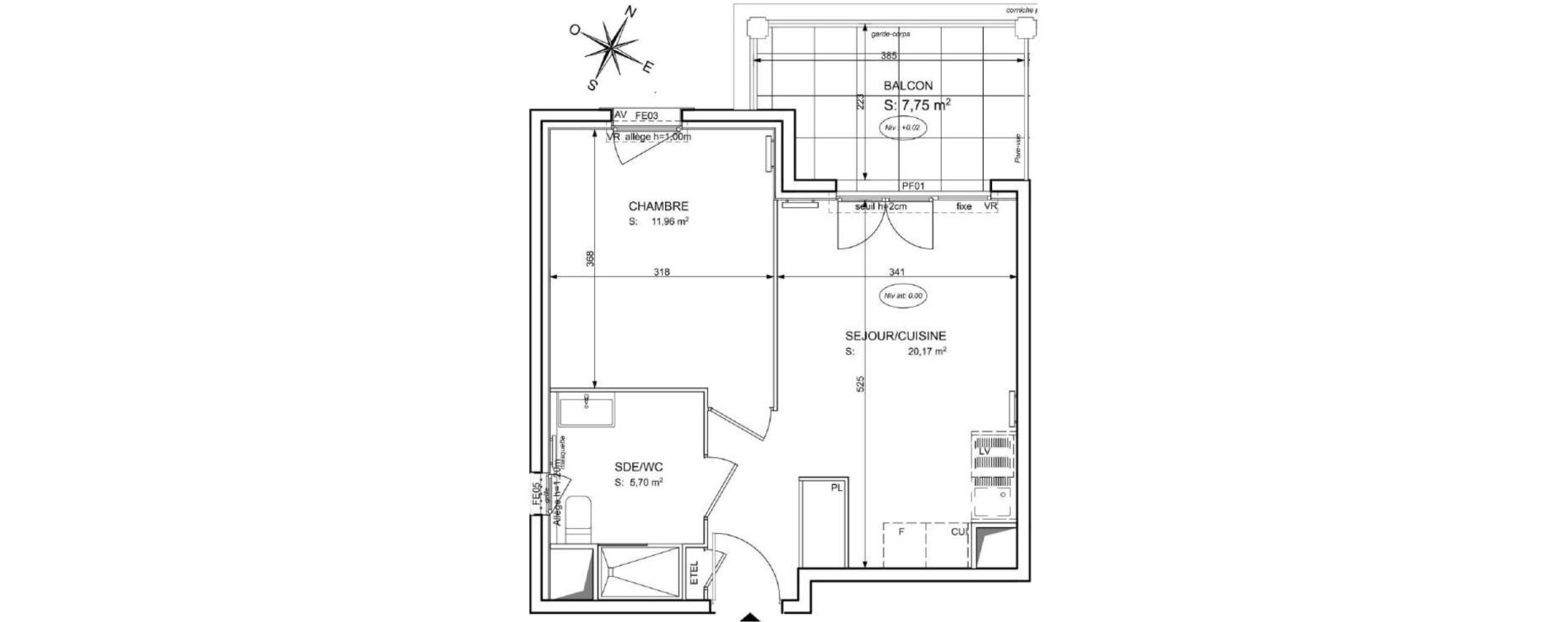 Appartement T2 de 37,83 m2 &agrave; Cogolin Centre