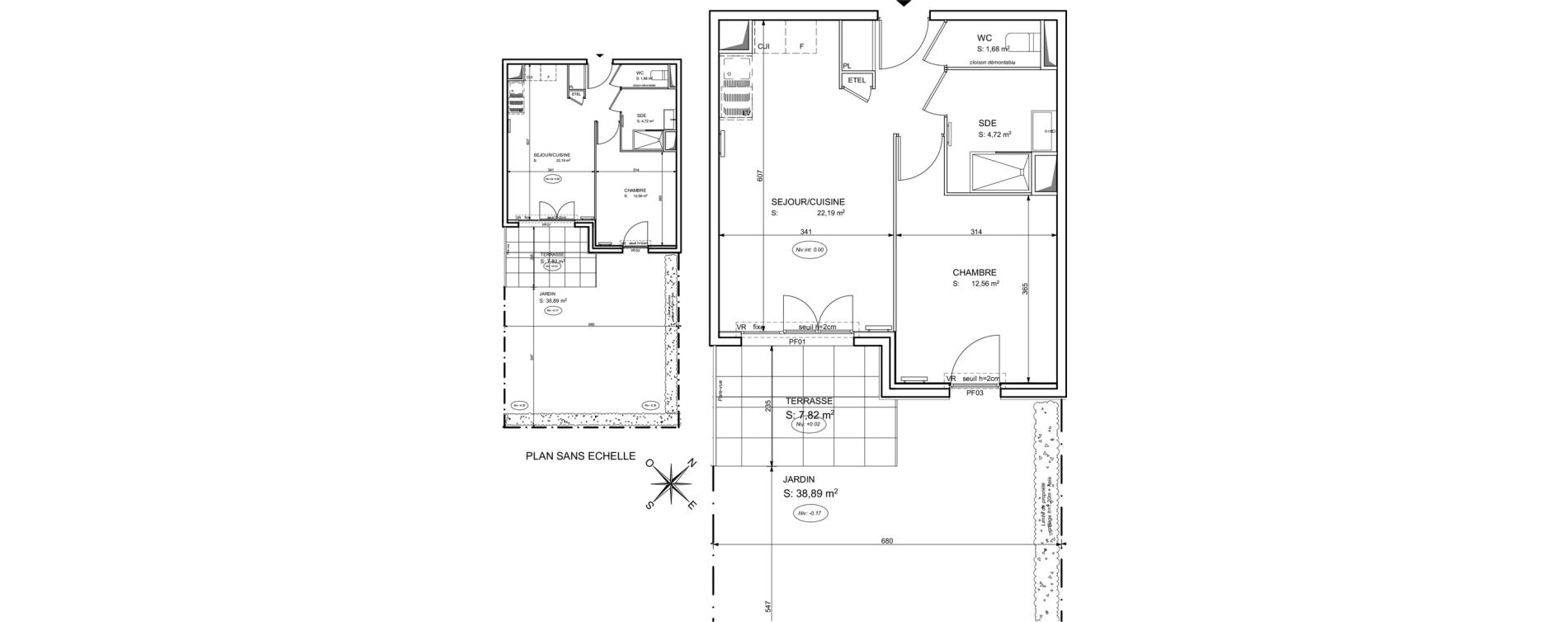 Appartement T2 de 41,15 m2 &agrave; Cogolin Centre