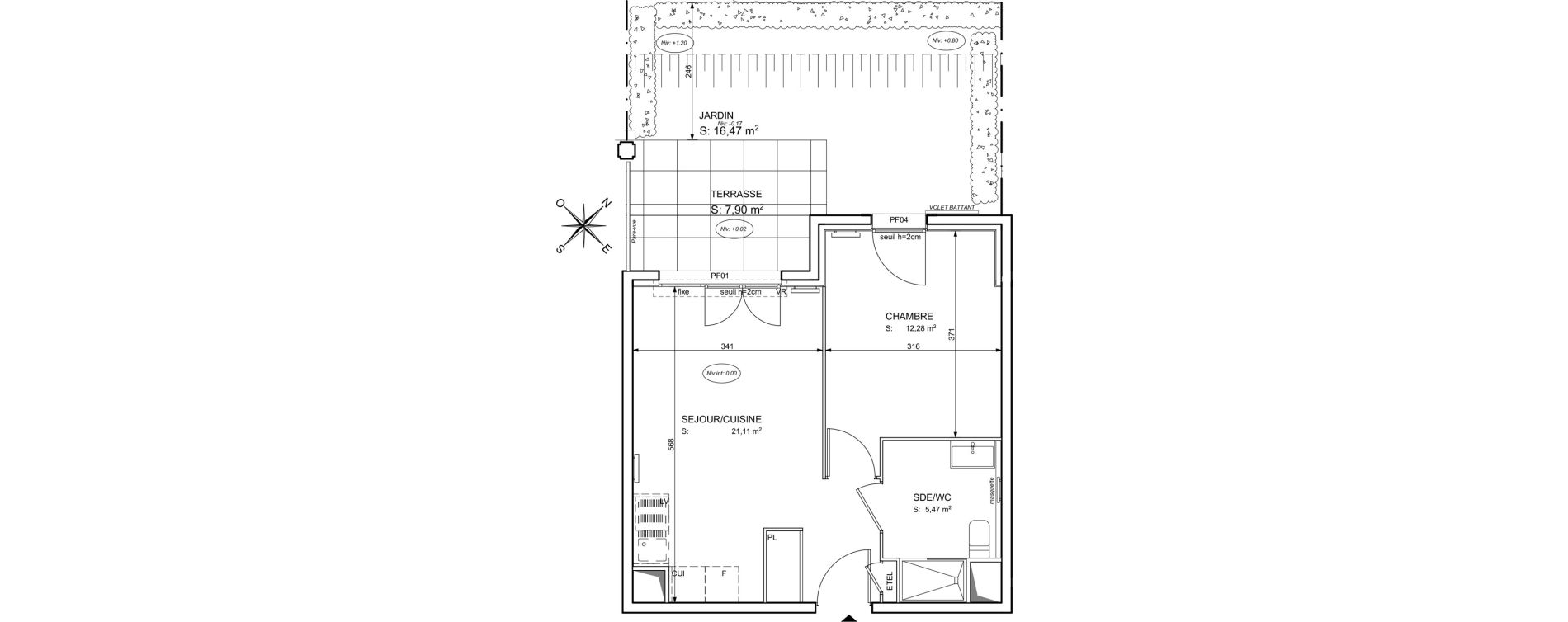 Appartement T2 de 38,86 m2 &agrave; Cogolin Centre