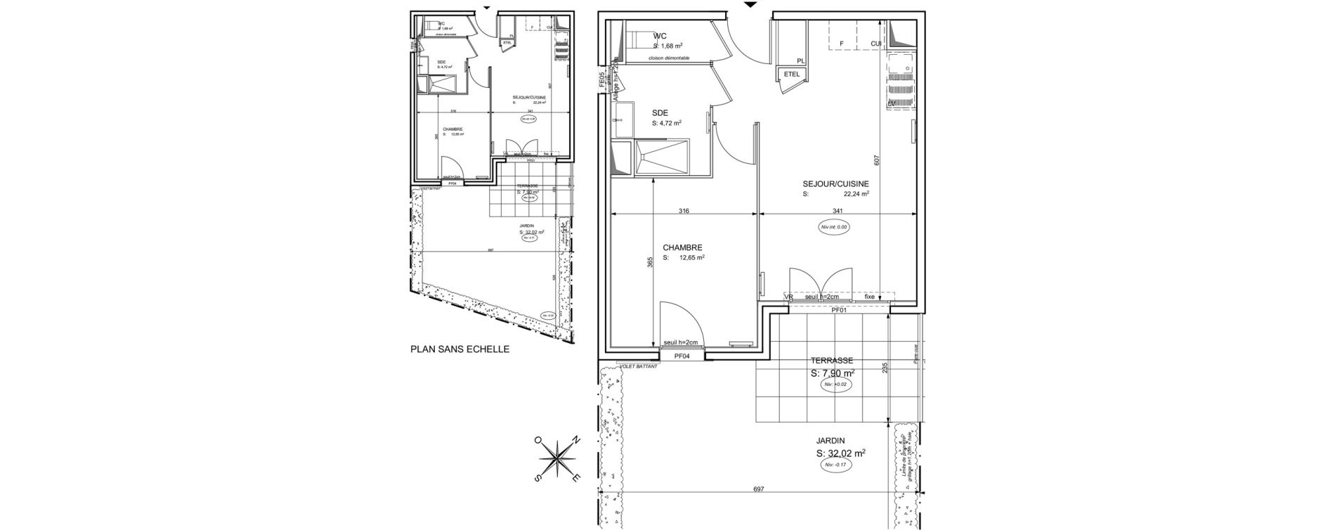 Appartement T2 de 41,29 m2 &agrave; Cogolin Centre