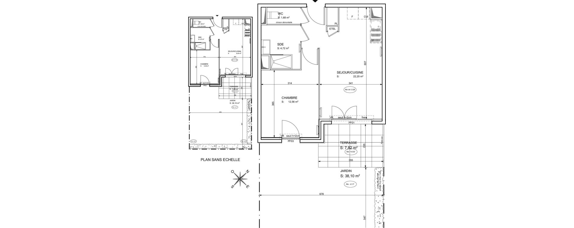 Appartement T2 de 41,16 m2 &agrave; Cogolin Centre