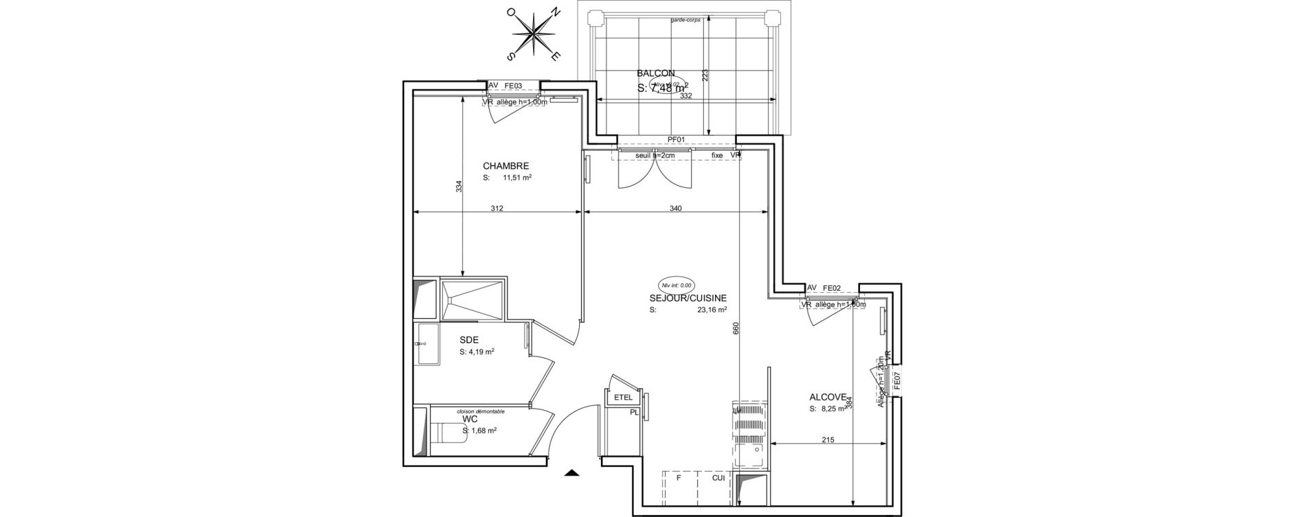 Appartement T2 de 48,79 m2 &agrave; Cogolin Centre