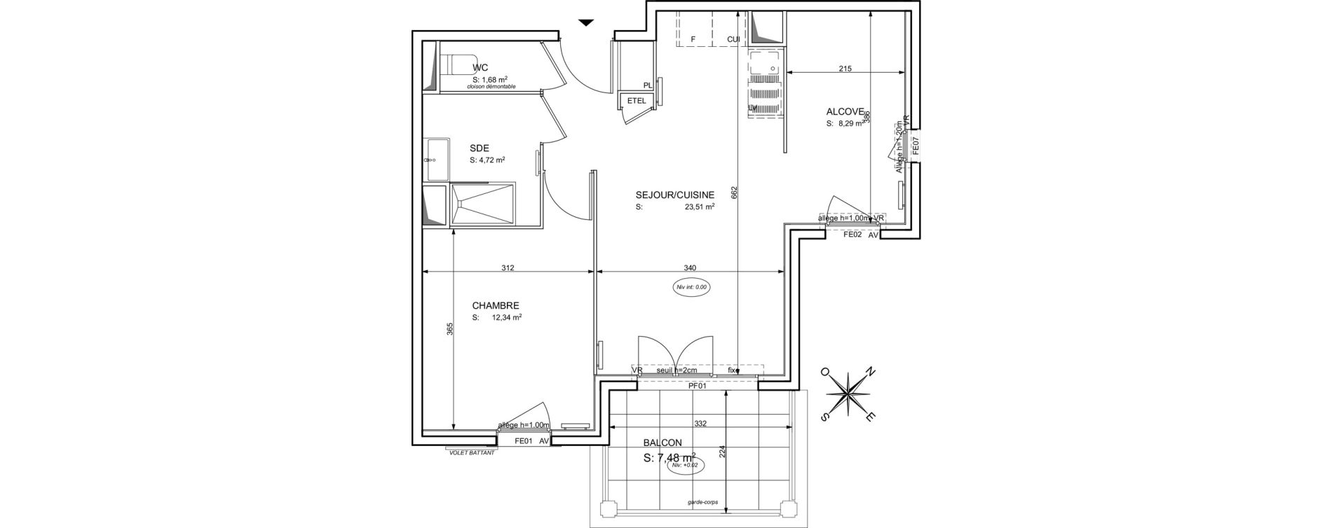 Appartement T2 de 50,54 m2 &agrave; Cogolin Centre