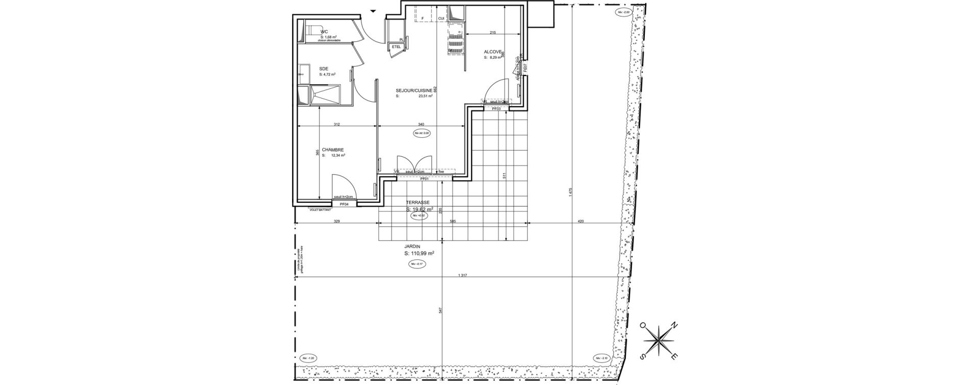 Appartement T2 de 50,54 m2 &agrave; Cogolin Centre