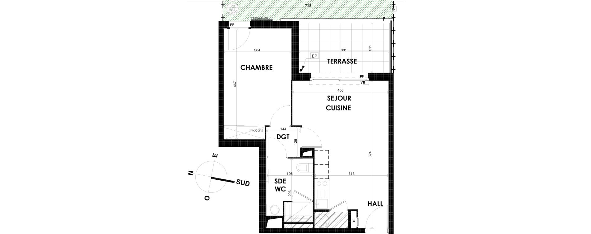 Appartement T2 de 41,07 m2 &agrave; Cogolin Fontvieille