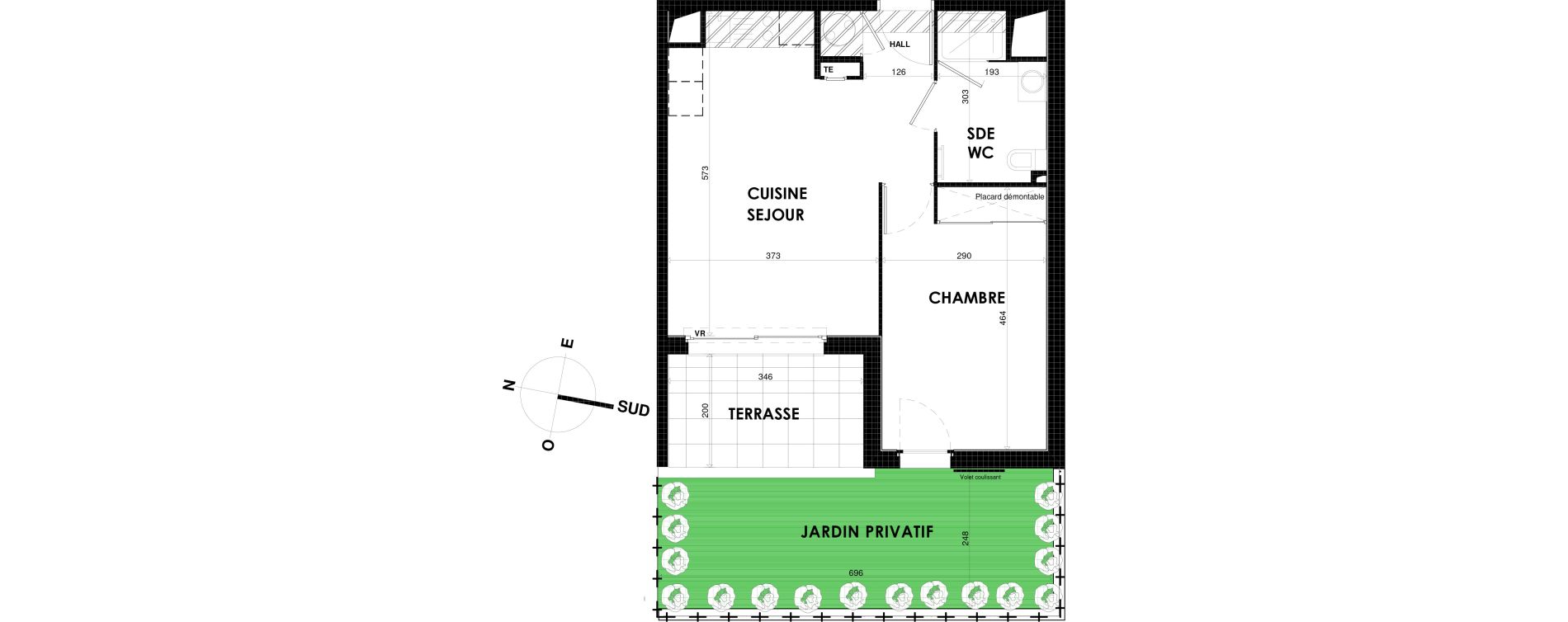 Appartement T2 de 42,13 m2 &agrave; Cogolin Fontvieille