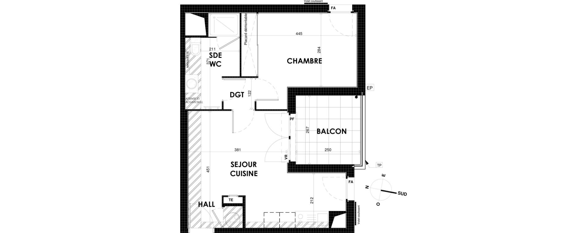 Appartement T2 de 42,16 m2 &agrave; Cogolin Fontvieille