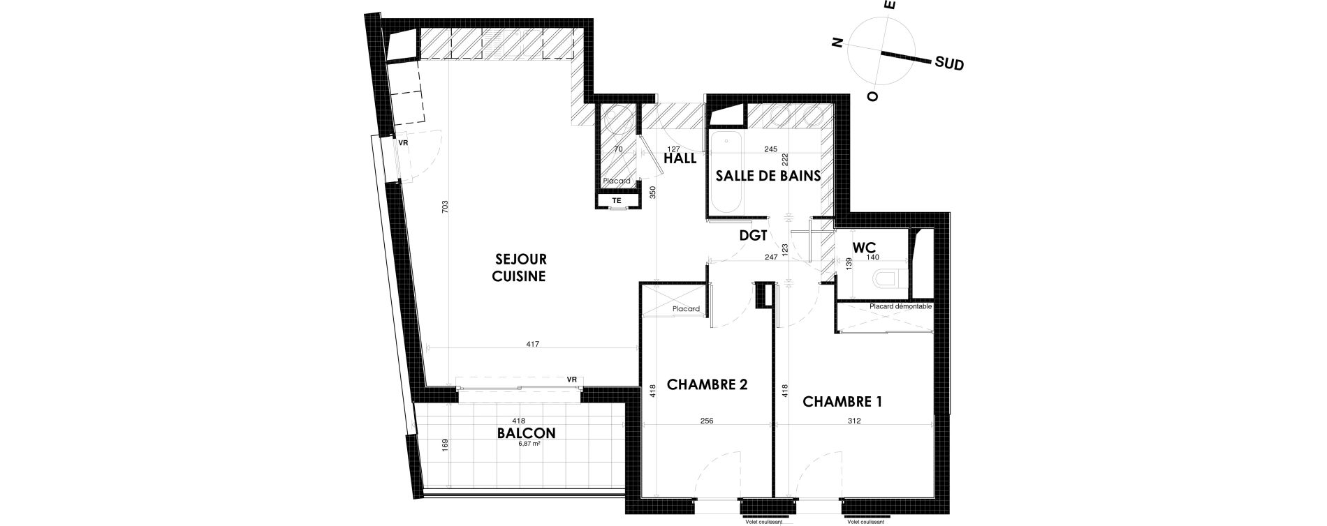 Appartement T3 de 67,66 m2 &agrave; Cogolin Fontvieille