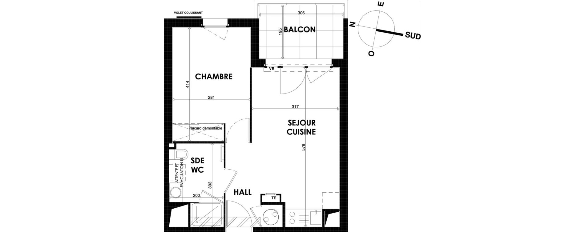 Appartement T2 de 37,40 m2 &agrave; Cogolin Centre