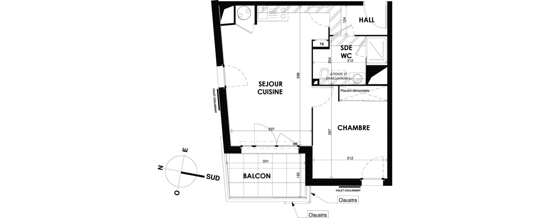 Appartement T2 de 41,92 m2 &agrave; Cogolin Centre