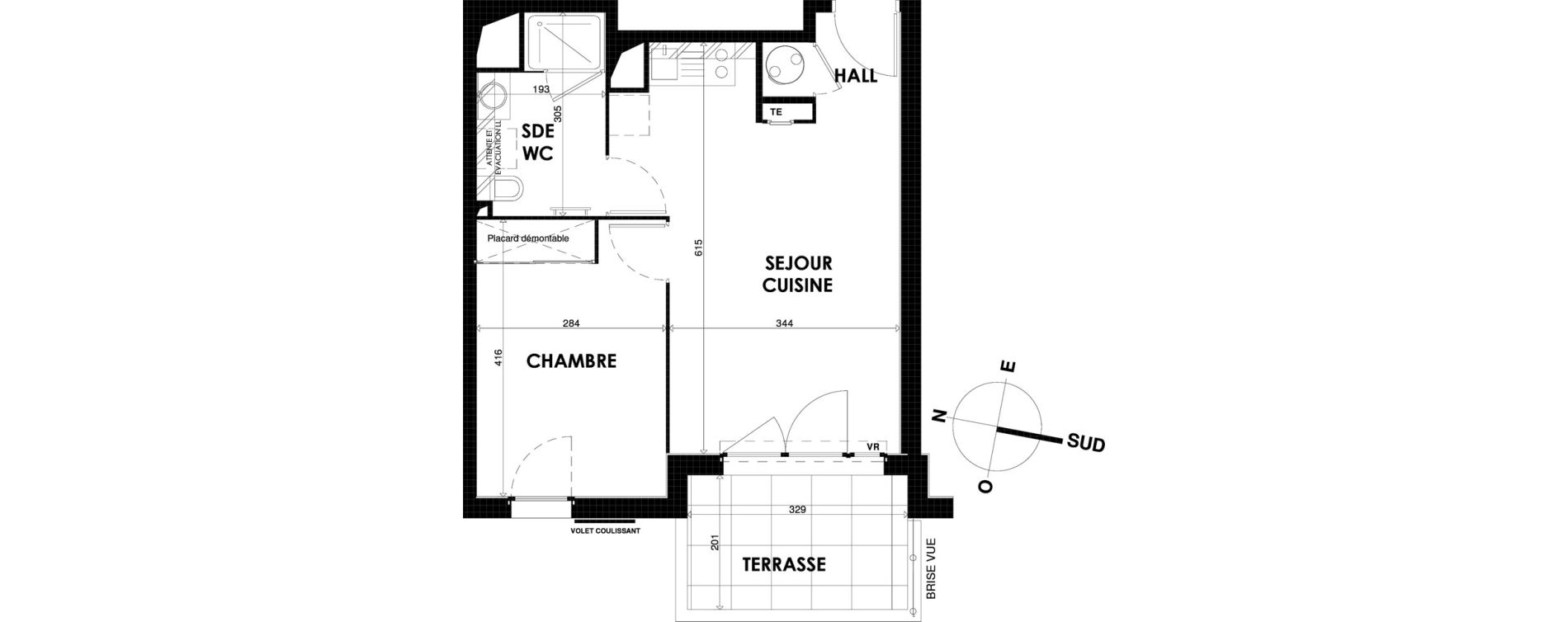 Appartement T2 de 40,16 m2 &agrave; Cogolin Centre