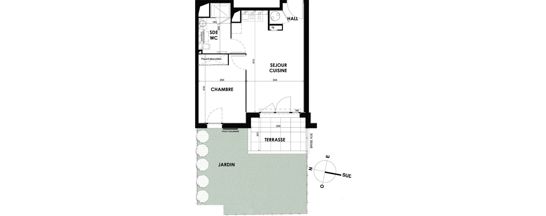 Appartement T2 de 40,16 m2 &agrave; Cogolin Centre