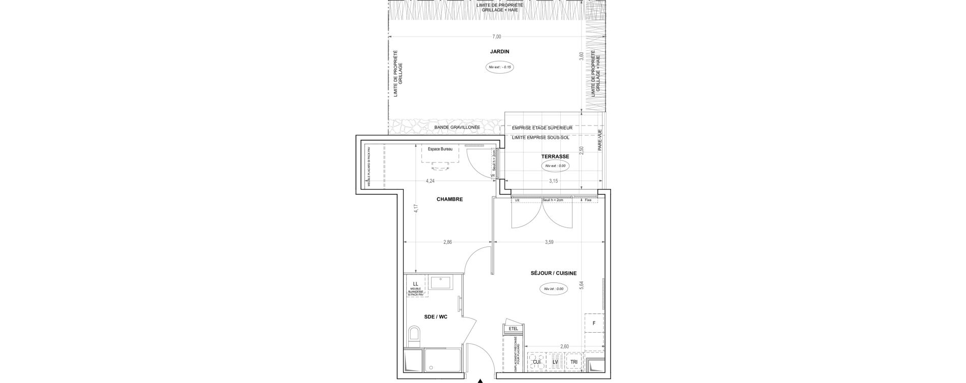 Appartement T2 de 42,16 m2 &agrave; Cogolin Centre