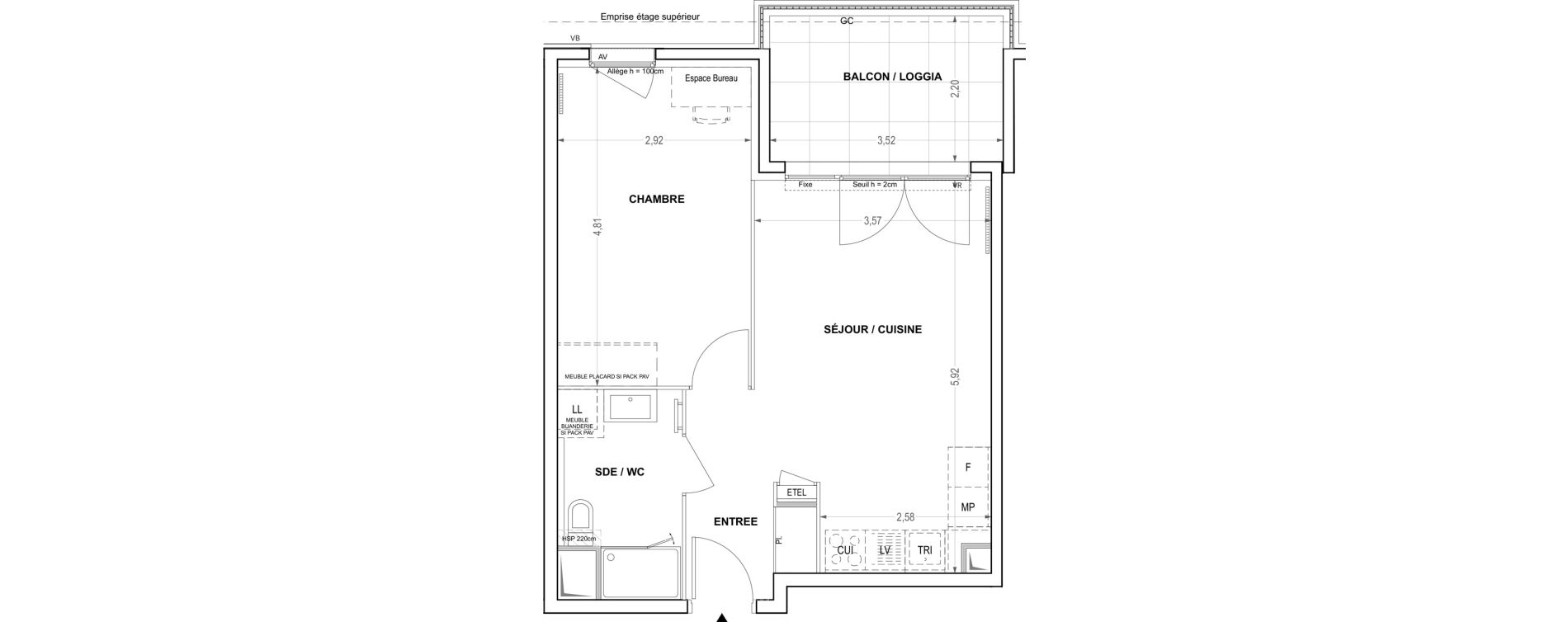 Appartement T2 de 43,49 m2 &agrave; Cogolin Centre