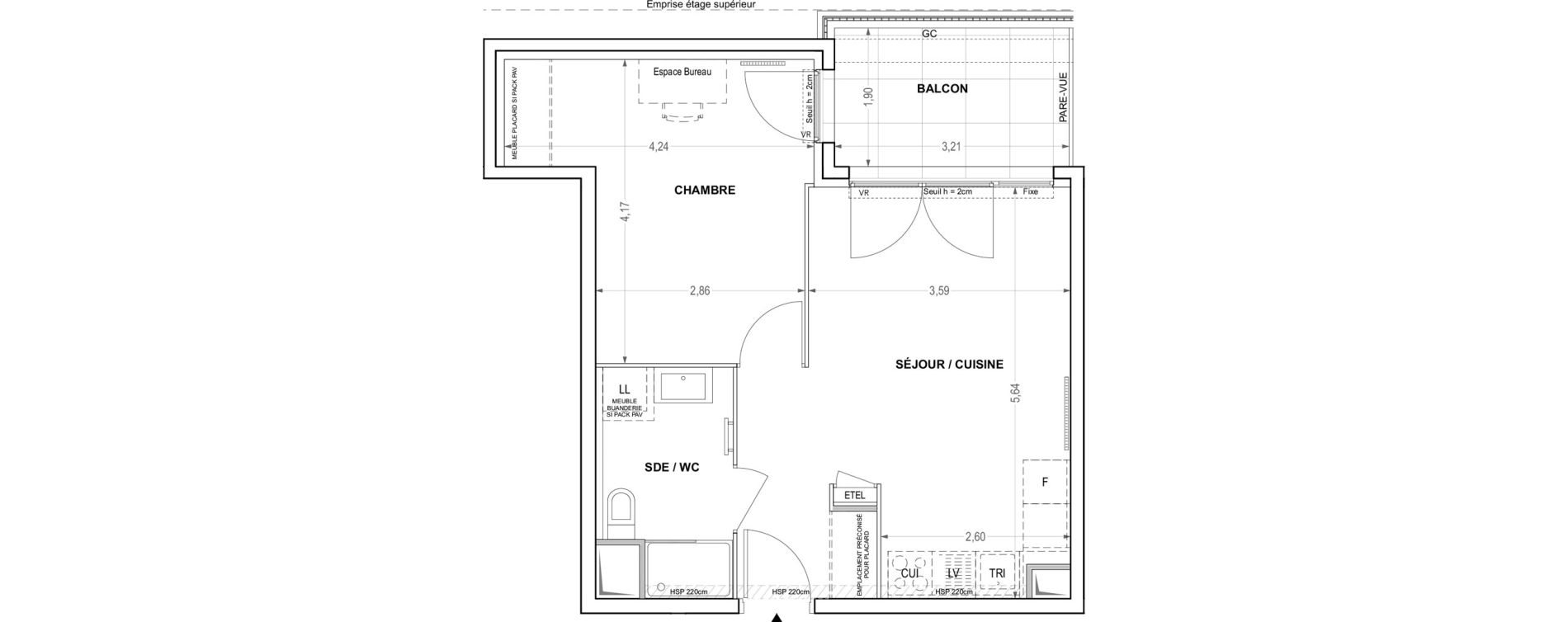 Appartement T2 de 42,16 m2 &agrave; Cogolin Centre