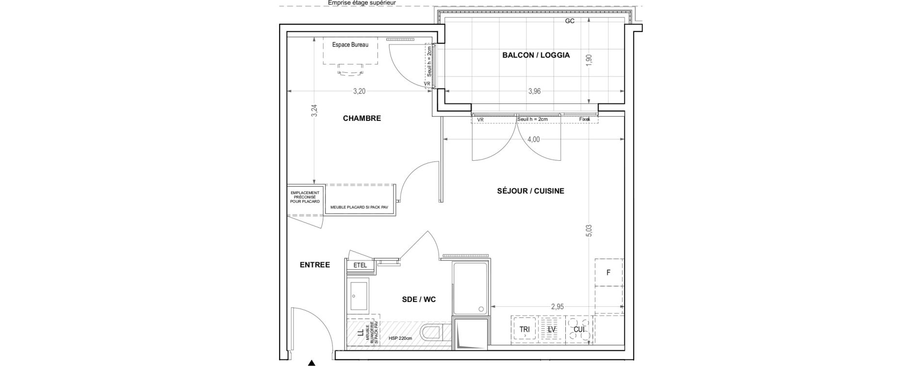 Appartement T2 de 42,07 m2 &agrave; Cogolin Centre