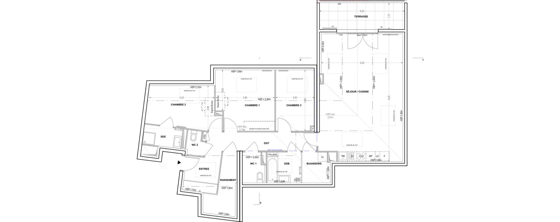 Appartement T4 de 111,81 m2 &agrave; Cogolin Centre