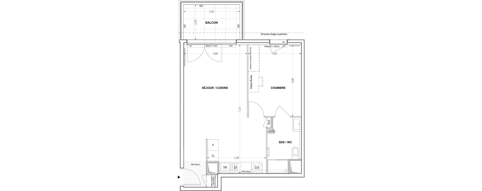 Appartement T2 de 48,32 m2 &agrave; Cogolin Centre