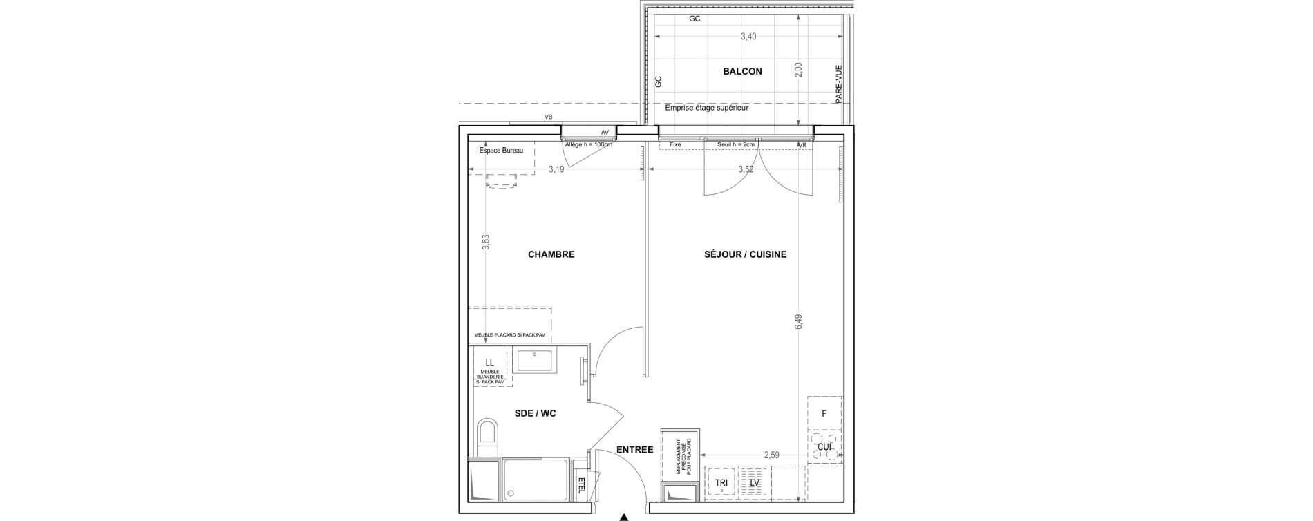 Appartement T2 de 42,26 m2 &agrave; Cogolin Centre