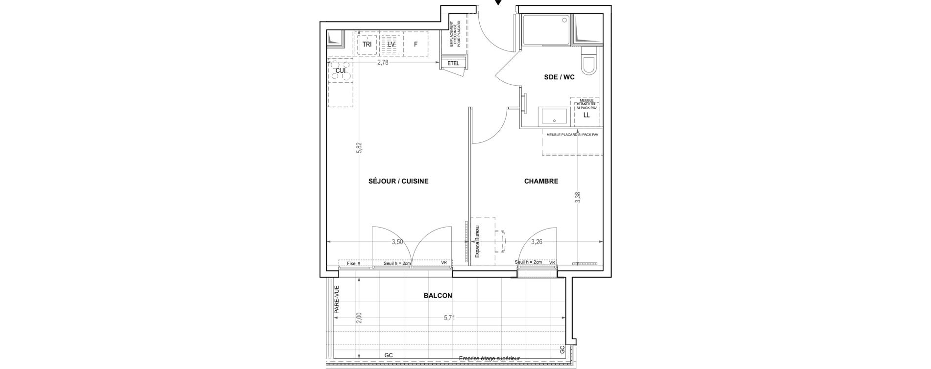 Appartement T2 de 39,49 m2 &agrave; Cogolin Centre