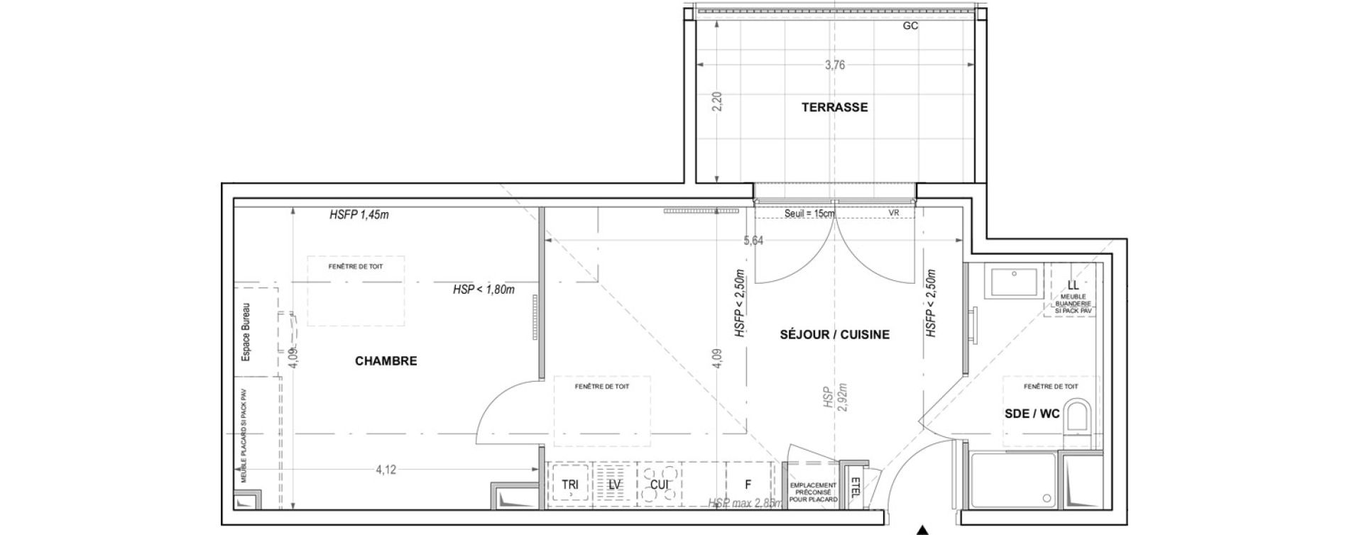 Appartement T2 de 39,46 m2 &agrave; Cogolin Centre