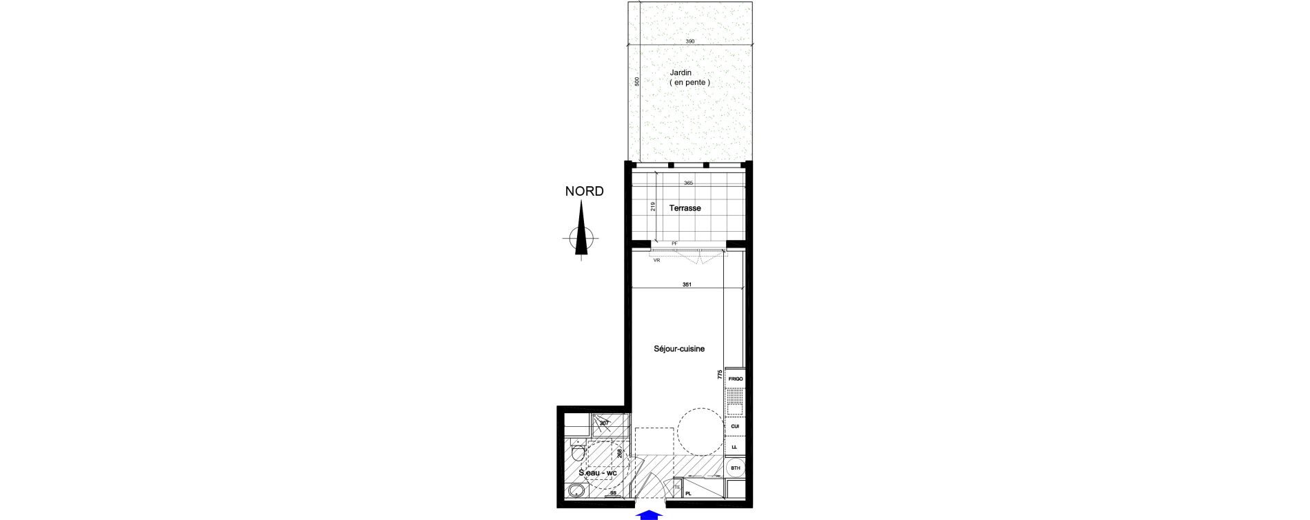 Appartement T1 de 31,82 m2 &agrave; Cogolin Centre