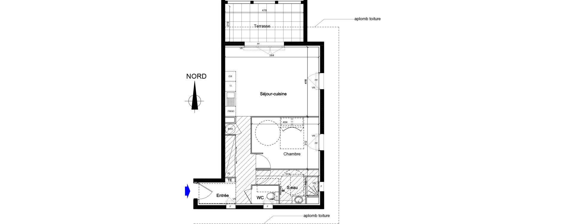 Appartement T2 de 53,28 m2 &agrave; Cogolin Centre