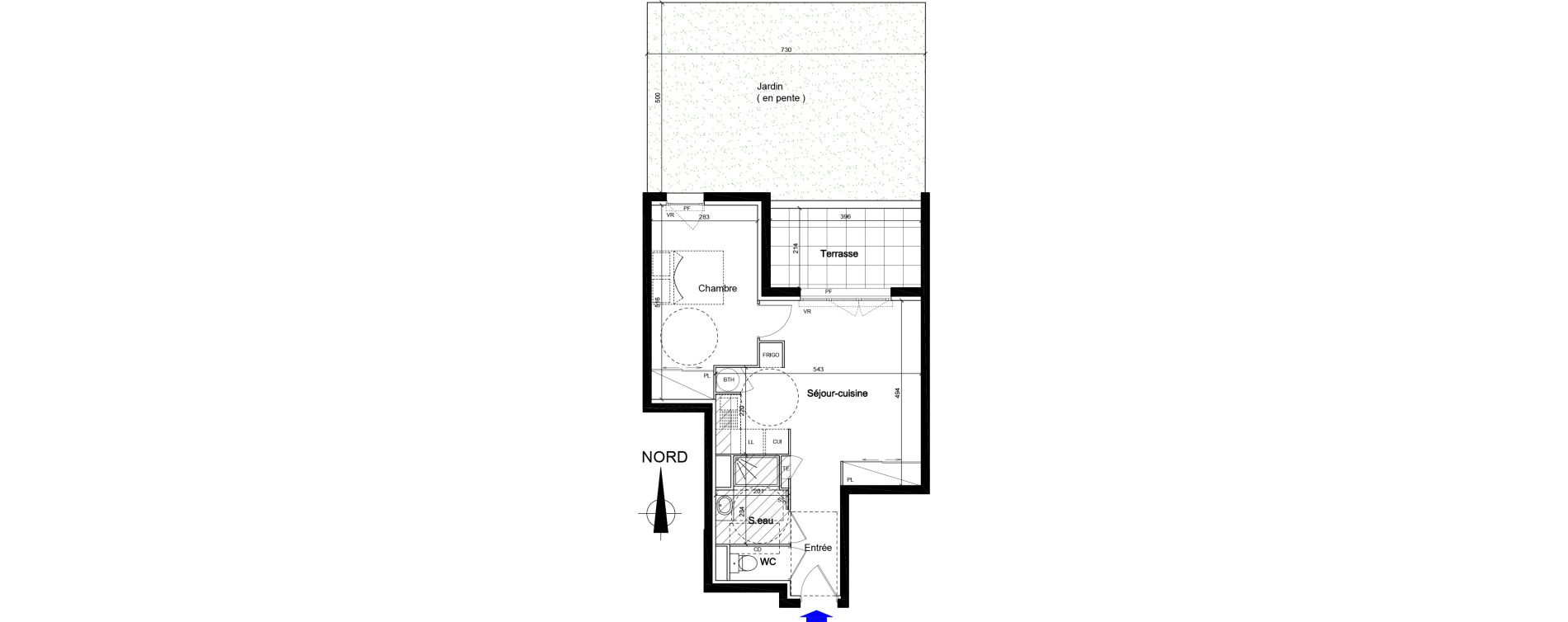 Appartement T2 de 45,39 m2 &agrave; Cogolin Centre