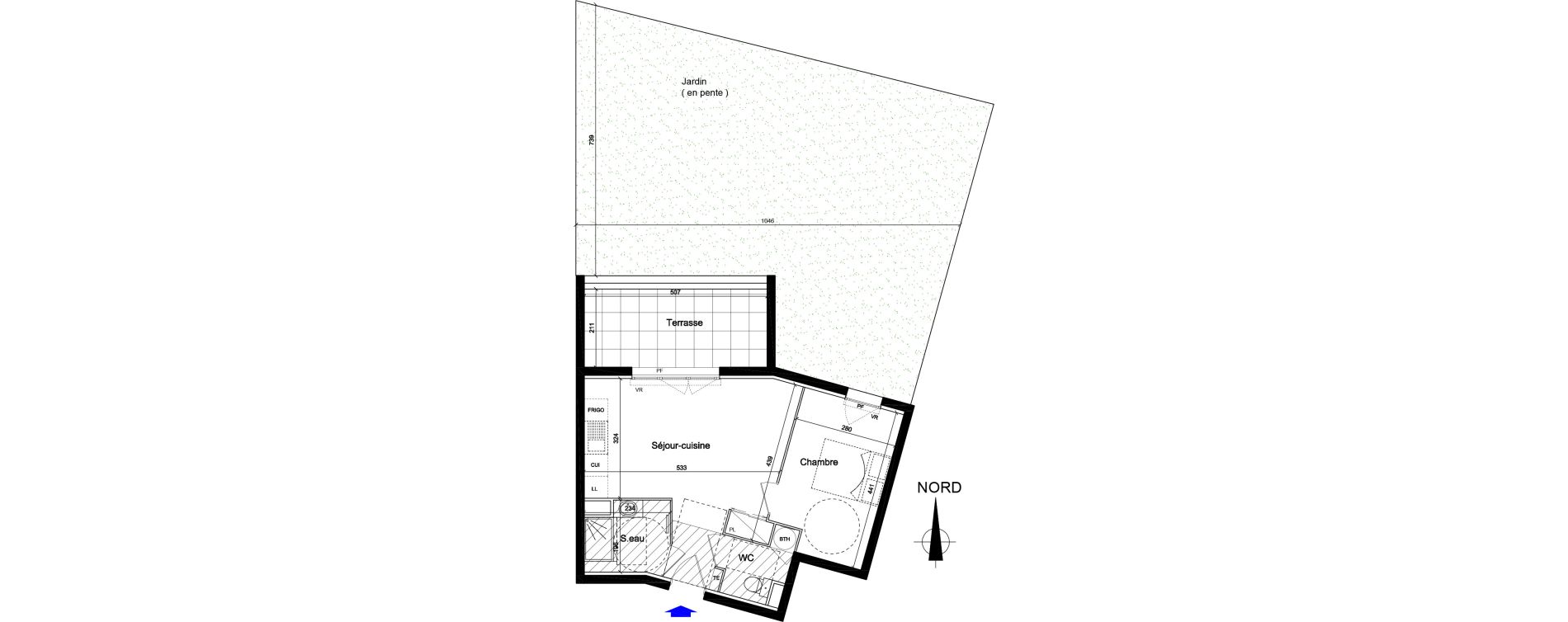 Appartement T2 de 40,95 m2 &agrave; Cogolin Centre