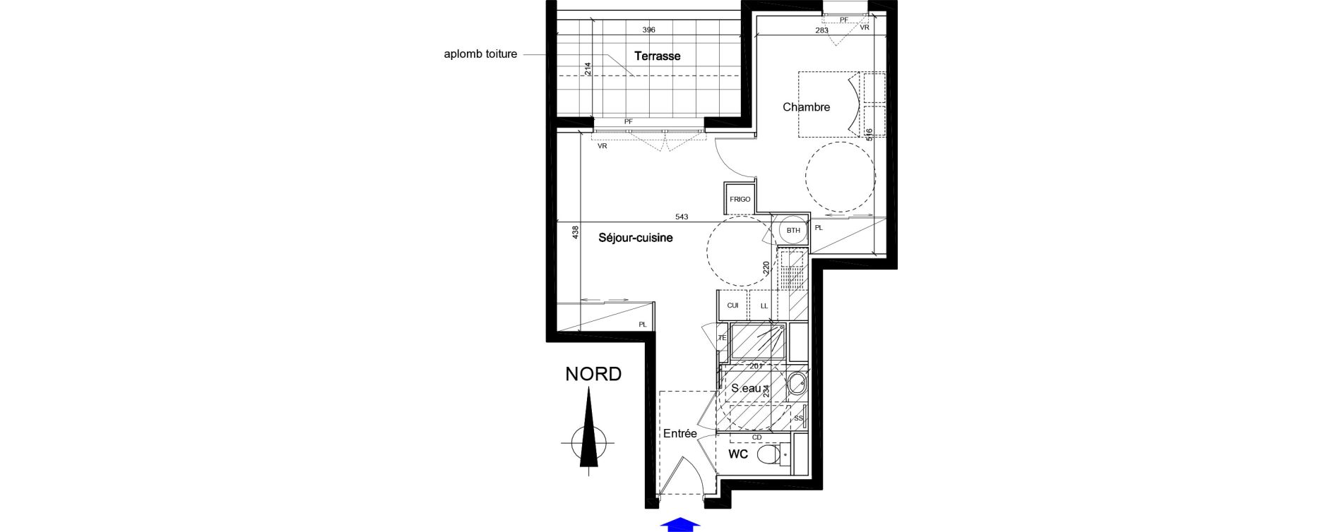 Appartement T2 de 44,20 m2 &agrave; Cogolin Centre