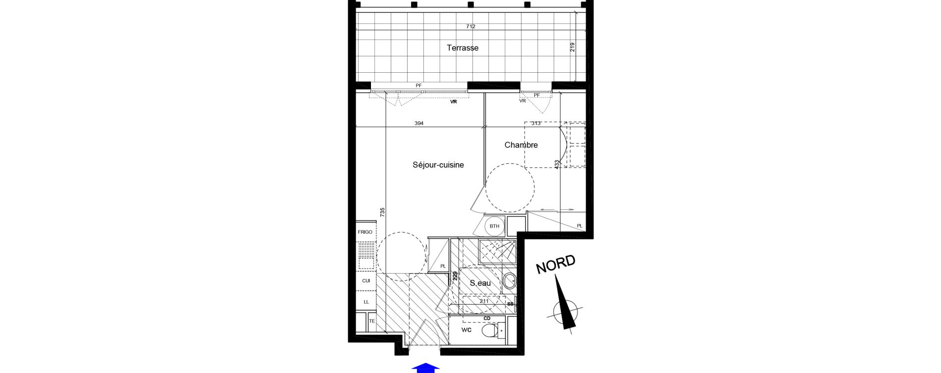 Appartement T2 de 45,16 m2 &agrave; Cogolin Centre