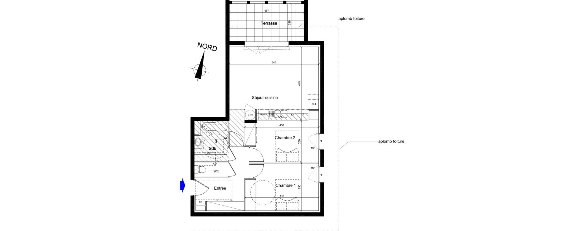 Appartement T3 de 62,97 m2 &agrave; Cogolin Centre