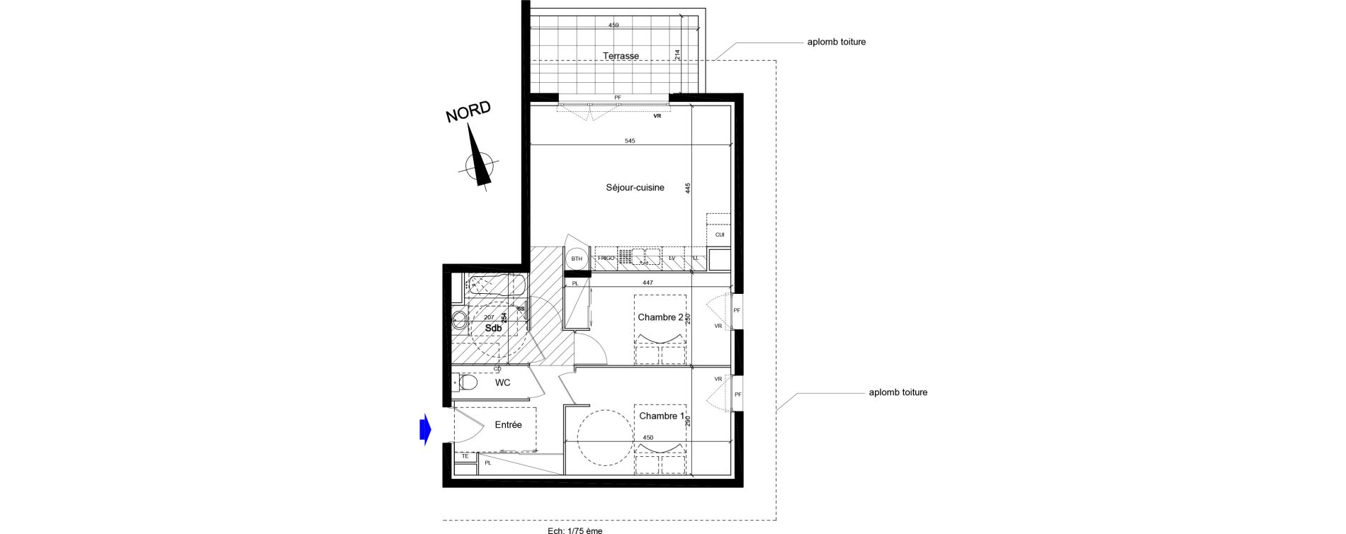 Appartement T3 de 63,08 m2 &agrave; Cogolin Centre