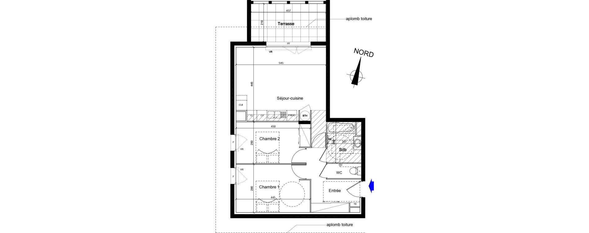 Appartement T3 de 62,97 m2 &agrave; Cogolin Centre